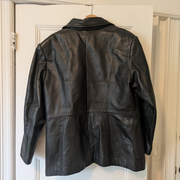 Jones New York Black Genuine Leather Jacket for Women - Picture 14 of 15